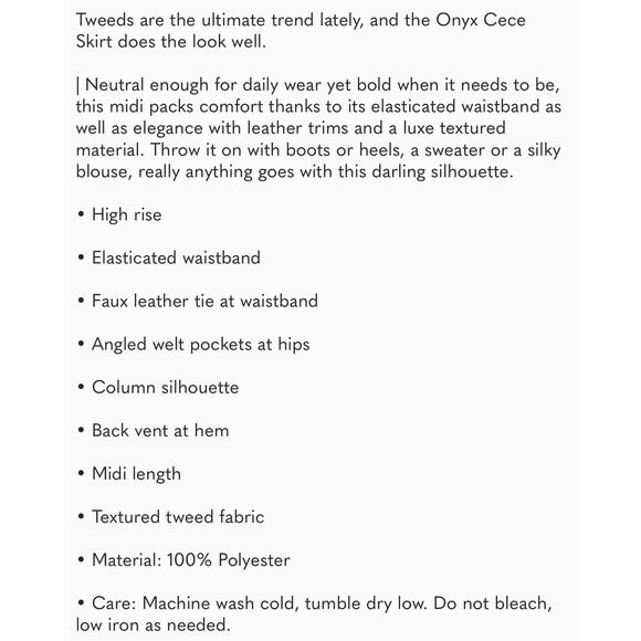 TUCKERNUCK Onyx Black Tweed Cece Skirt NWT Size Medium - Picture 6 of 7